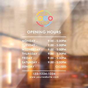 Modern Minimalist White Business Opening Hours