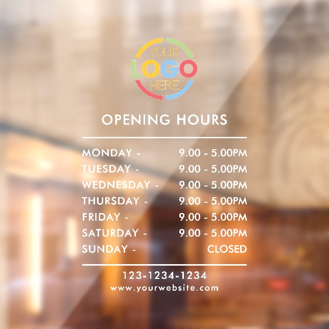 Modern Minimalist White Business Opening Hours (Sheet 2)