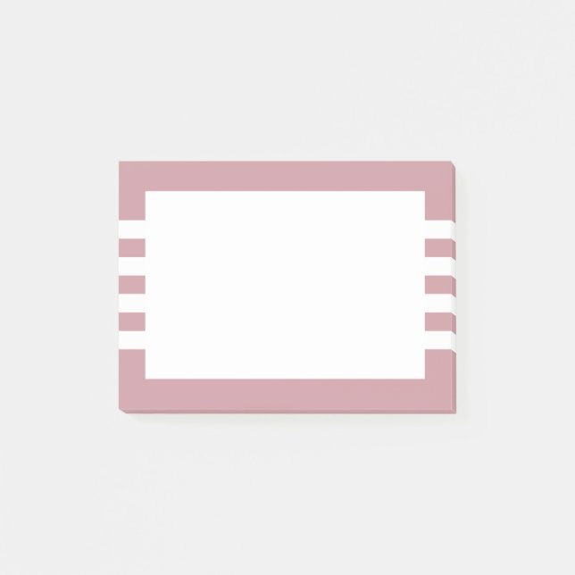 Modern Minimalist White Dusty Pink Stripes Post-it Notes (Front)