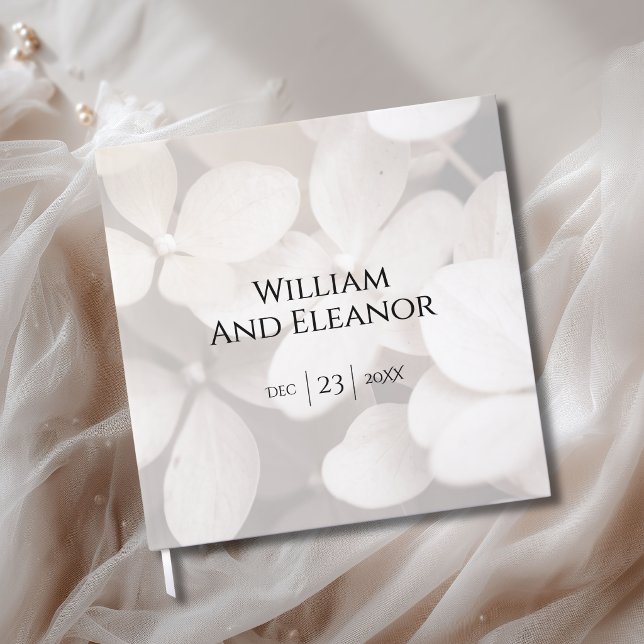 Modern Minimalist White Floral Guest Book (Creator Uploaded)