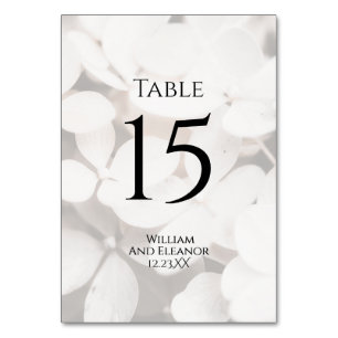 Modern Minimalist White Floral Table Number Card