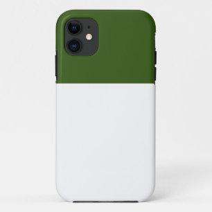 Modern Minimalist White Forest Green Colour Block Case-Mate iPhone Case
