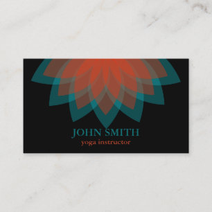 Modern Minimalist White Lotus Yoga Instructor Business Card