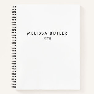 Modern Minimalist White Notebook