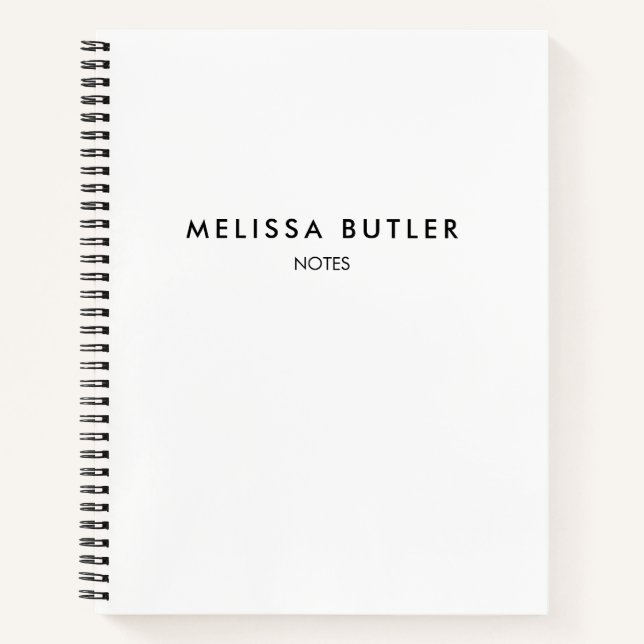 Modern Minimalist White Notebook (Front)