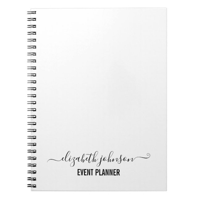 Modern Minimalist White Planner Notebook (Front)
