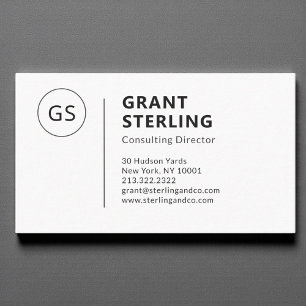 Modern Minimalist White Professional Business Card