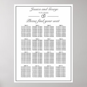 Modern Minimalist White Seating Chart 16 Tables
