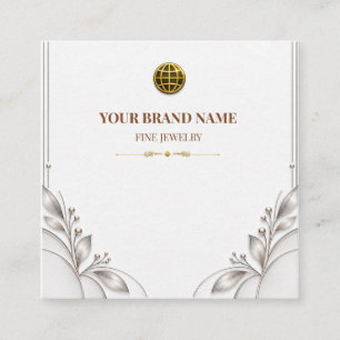 Modern Minimalist White Square Necklace Card