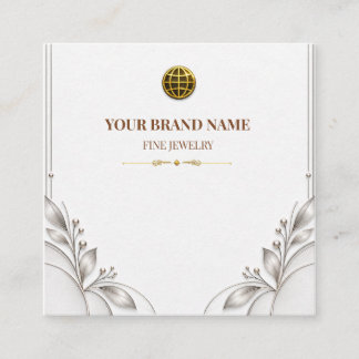 Modern Minimalist White Square Necklace Card