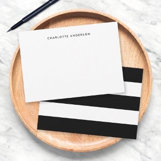Modern Minimalist White Stripes & Custom Color Card