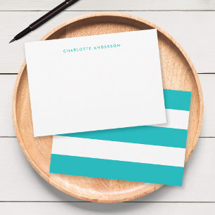 Modern Minimalist White Stripes & Custom Color Card