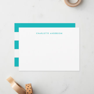 Modern Minimalist White Stripes & Custom Color Card