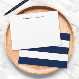 Modern Minimalist White Stripes & Custom Colour Card