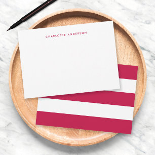 Modern Minimalist White Stripes & Custom Colour Card