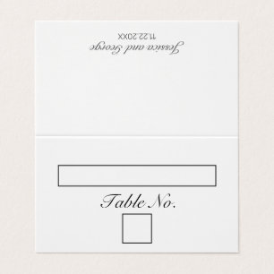 Modern Minimalist White Table Number and Name Card