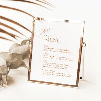 Modern Minimalist White Wedding Bar Menu Sign
