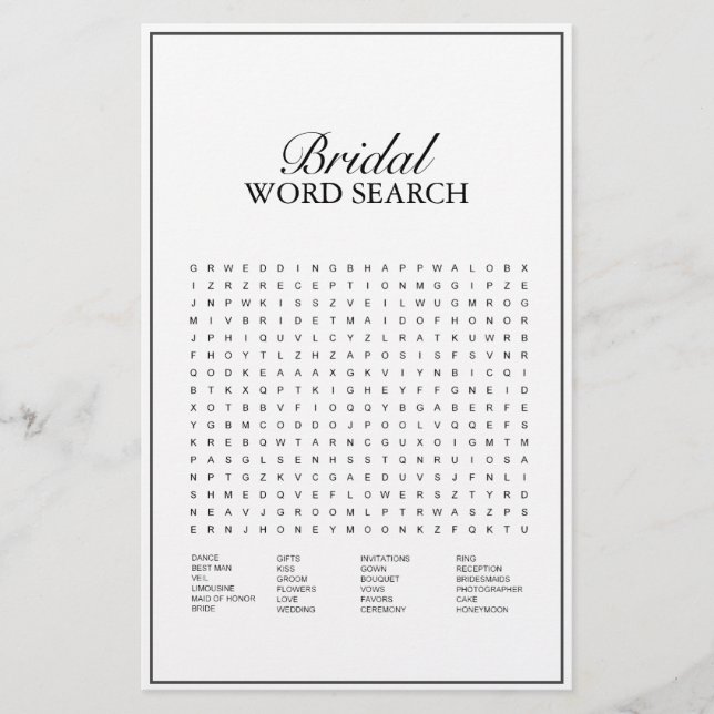 Modern Minimalist White Word Search Game (Front)
