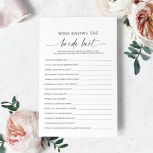 Modern Minimalist  Who Knows The Bride Best Game