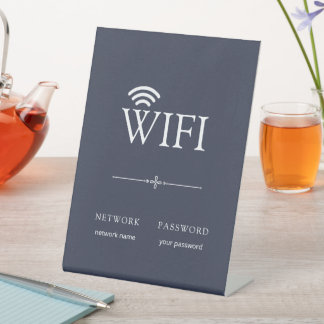 Modern Minimalist WiFi Network Password Sign Grey