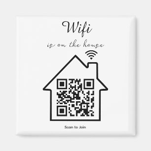 Modern Minimalist WiFi QR Code Magnet