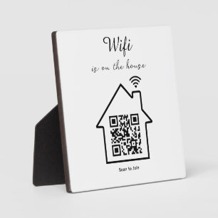 Modern Minimalist WiFi QR Code Tabletop Plaque