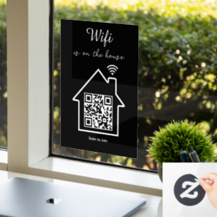 Modern Minimalist WiFi QR Code Window Cling