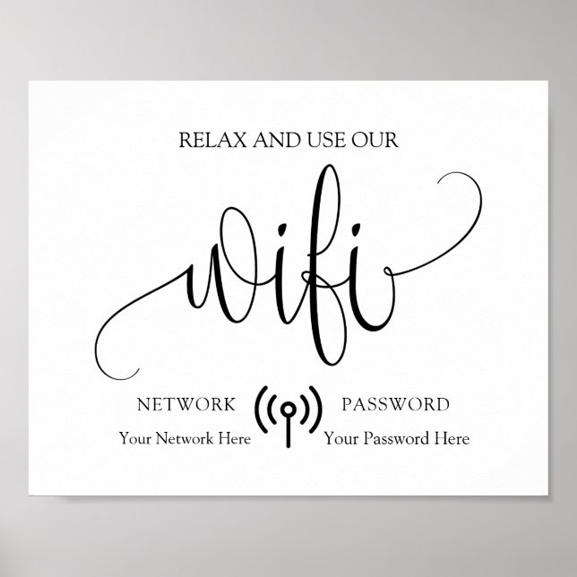 Modern Minimalist WiFi Sign (Front)