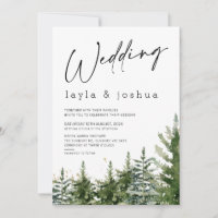 Modern Minimalist Wilderness Pine Trees Wedding