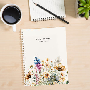 Modern Minimalist Wildflower Floral Personalised Planner