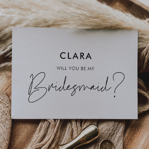 Modern minimalist Will you be my bridesmaid card