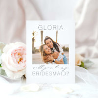 Modern Minimalist Will You Be My Bridesmaid Photo