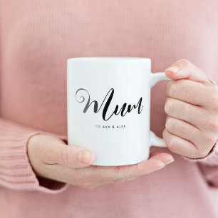 Modern Minimalist with names Mother's Day Mum Coffee Mug