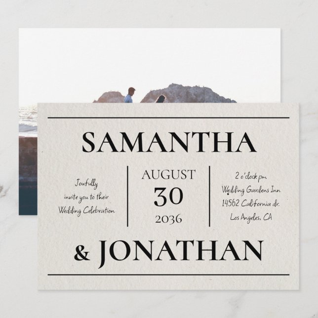 Modern Minimalist with Photo Elegant Typography (Front/Back)