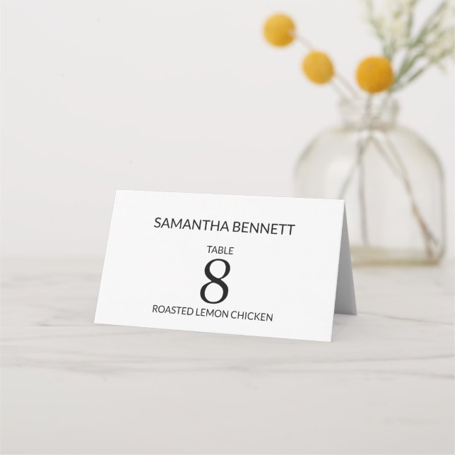 Modern Minimalist with Photo & Monogram Back Place Card (Front)