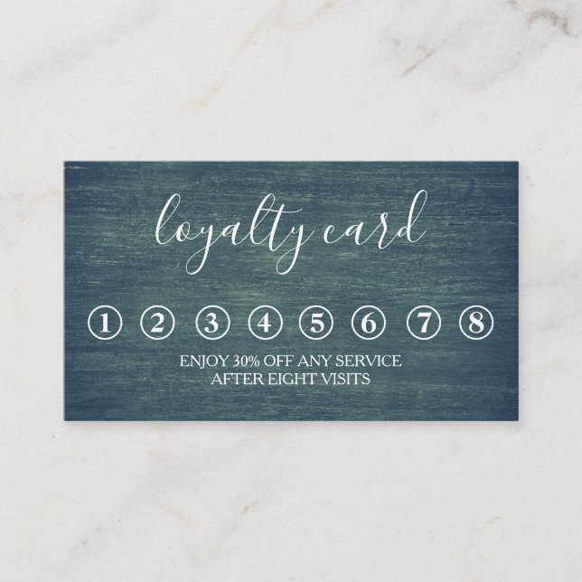 Modern Minimalist Wooden Loyalty Card (Front)