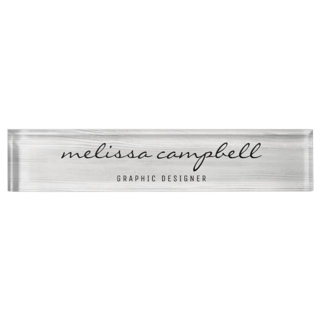 Modern Minimalist Wooden Nameplate (Front)