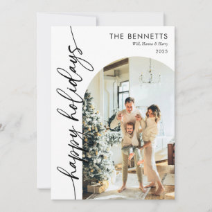 Modern Minimalist Year In Review Arch Photo Holiday Card