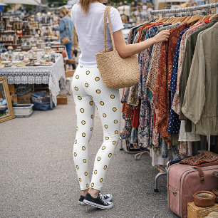 Modern Minimalist Yellow Polka Dot Pattern Leggings