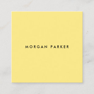 Modern Minimalist Yellow Square Business Card