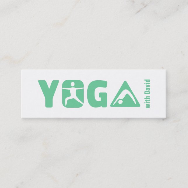 Modern Minimalist Yoga Freelance Instructor Mini Business Card (Front)