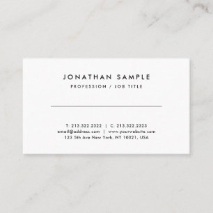Modern Minimalist Your Custom Text Template  Business Card