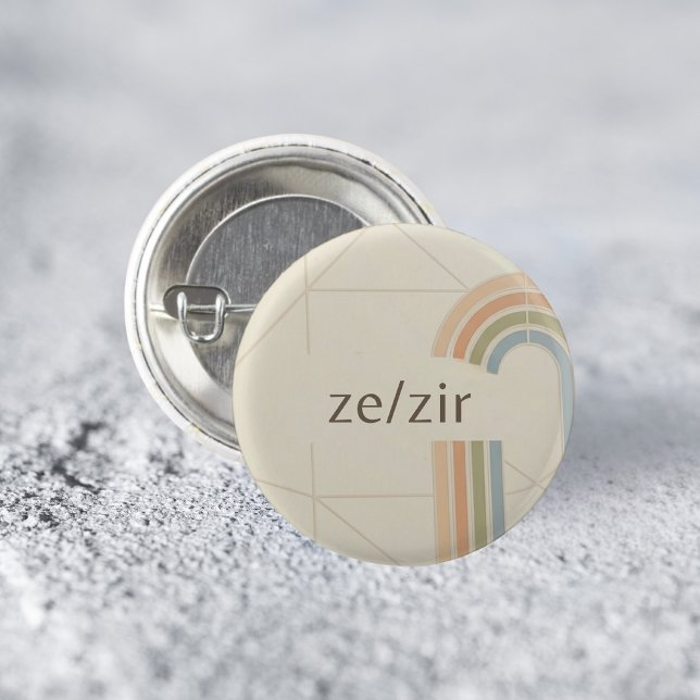 Modern Minimalist Ze/Zir LGBTQ Pride Pin (Creator Uploaded)