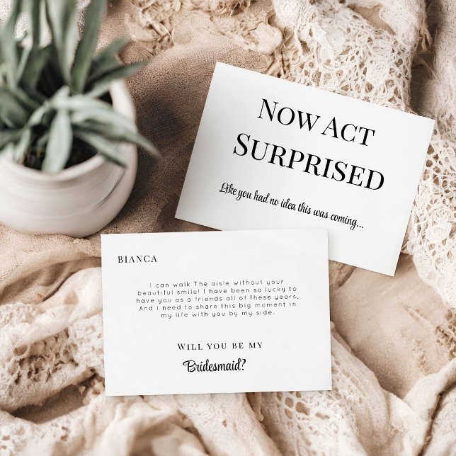 Modern MinimalistFunny Bridesmaid Proposal Card (Creator Uploaded)