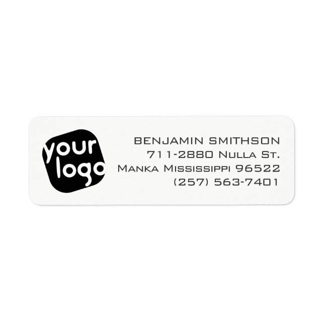 Modern Minimalistic Black and White Return Address (Front)