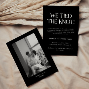 Modern Minimalistic Black Elopement Wedding Party Invitation