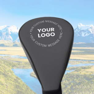 Modern Minimalistic Company Logo/any Image Grey Golf Head Cover