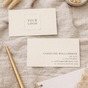 Modern Minimalistic Cream Brown Professional Logo  Business Card