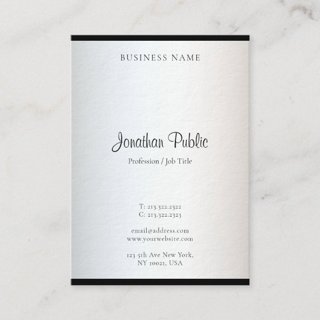 Modern Minimalistic Design Simple Template Elegant Business Card (Front)