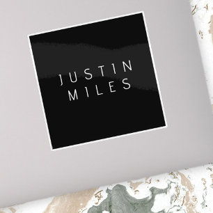 Modern Minimalistic Editable Name Black & White